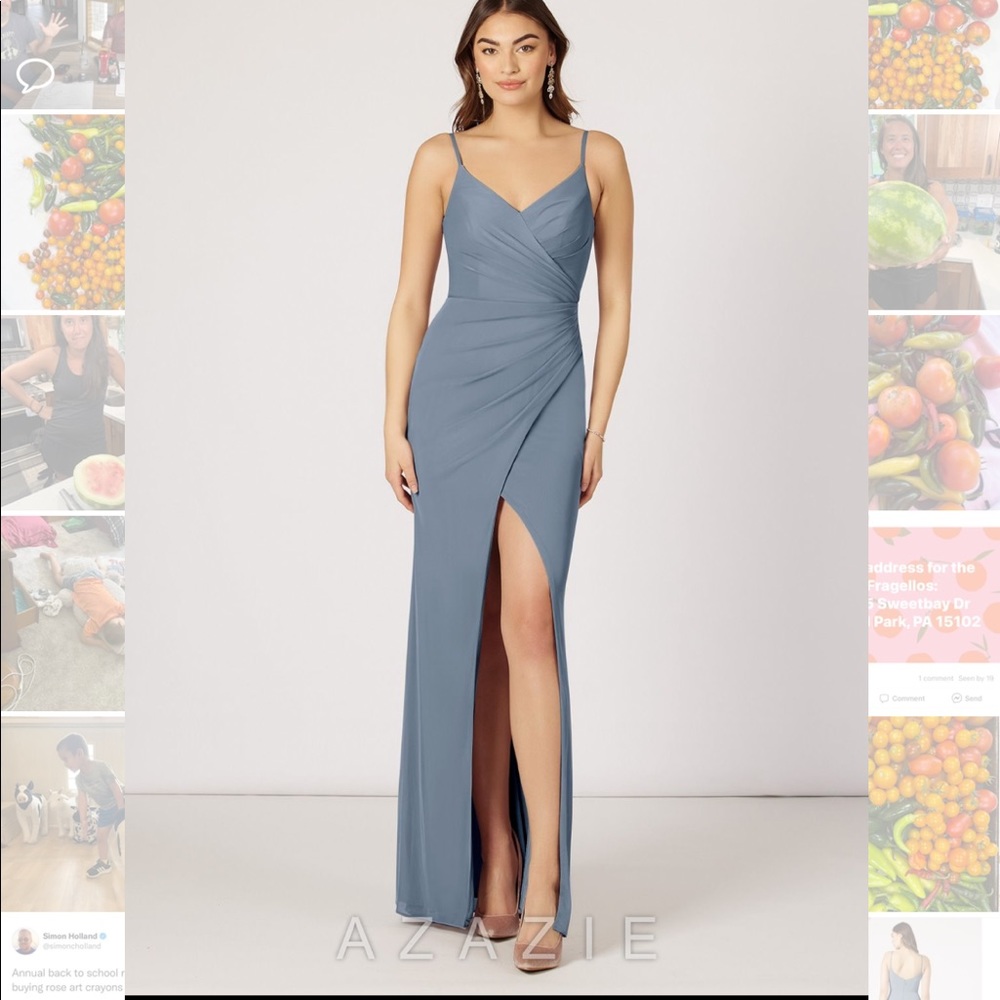 Azazie Adley dress size A6 in Twilight. Worn once. Washed. No alterations.